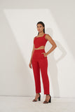 luxury crepe Women's Red corset top