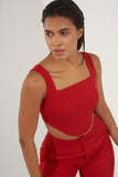 luxury crepe Women's Red corset top