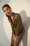 Abstract Satin printed Women's blazer