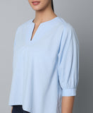 Cotton High Low Top- Blue