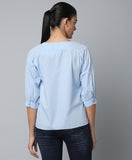 Cotton High Low Top- Blue