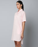 Peach Cotton Shirt Dress