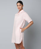 Peach Cotton Shirt Dress