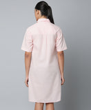 Peach Cotton Shirt Dress