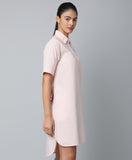 Peach Cotton Shirt Dress