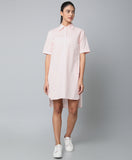 Peach Cotton Shirt Dress