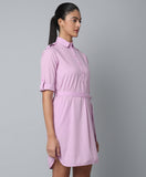 Cotton Shirt Dress With Rollup Sleeves