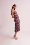 Slim fit Printed Women's evening Midi Dress