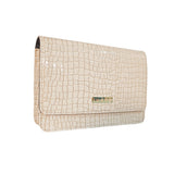 IMARS Stylish Crossbody Cream Croco For Women & Girls (Sling Bag) Made With Faux Leather