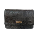 IMARS Stylish Crossbody Black Croco For Women & Girls (Sling Bag) Made With Faux Leather