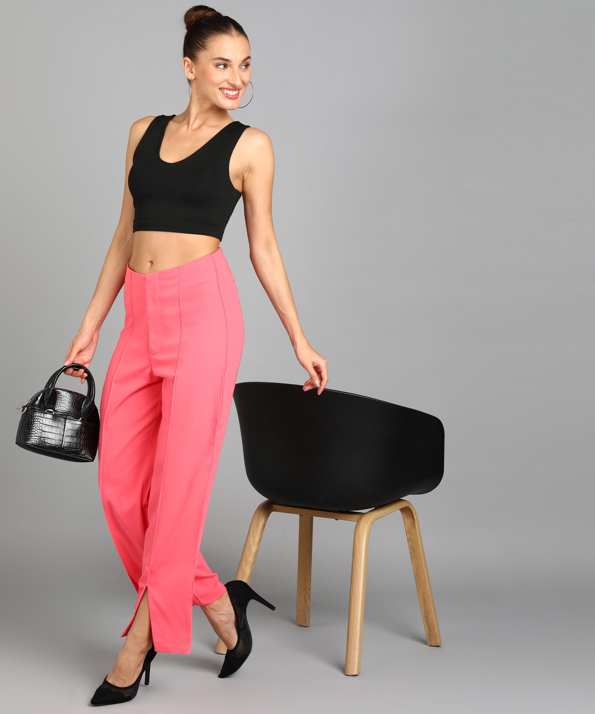 Women Pink HighRise Trousers  The Ambition Collective