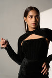 Black velvet Corset Ladies Evening dress