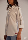 White Cotton Shirt with Rhinestone detail