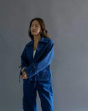 Stylish Womens's Navy Blue Work Denim Co-ords Set