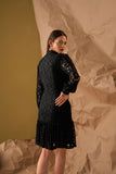 Women's Full sleeves Black Lace Work Dress