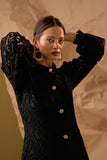 Women's Full sleeves Black Lace Work Dress