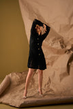 Women's Full sleeves Black Lace Work Dress