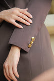 Women's Brown Crepe Blazer