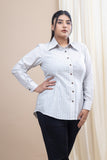 City Slick white pinstripe handloom shirt