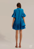 Ruffled sleeve 100% Cotton mini Dress for Women