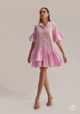 Ruffled sleeve 100% Cotton mini Dress for Women