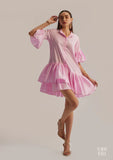 Ruffled sleeve 100% Cotton mini Dress for Women