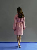 Pink Suede: Flap Collar Overcoat And Dress: Notch & Set For Women