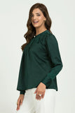 Comfortable Ladies office High neck pleated top