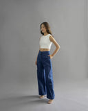 Set Of Two Solid High Waist Pleated Pants With Tailored Vest Style Top In White