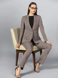 Plain Grey Women's Formal Pant Suit