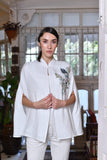 White Silk Embroidered Fancy cape