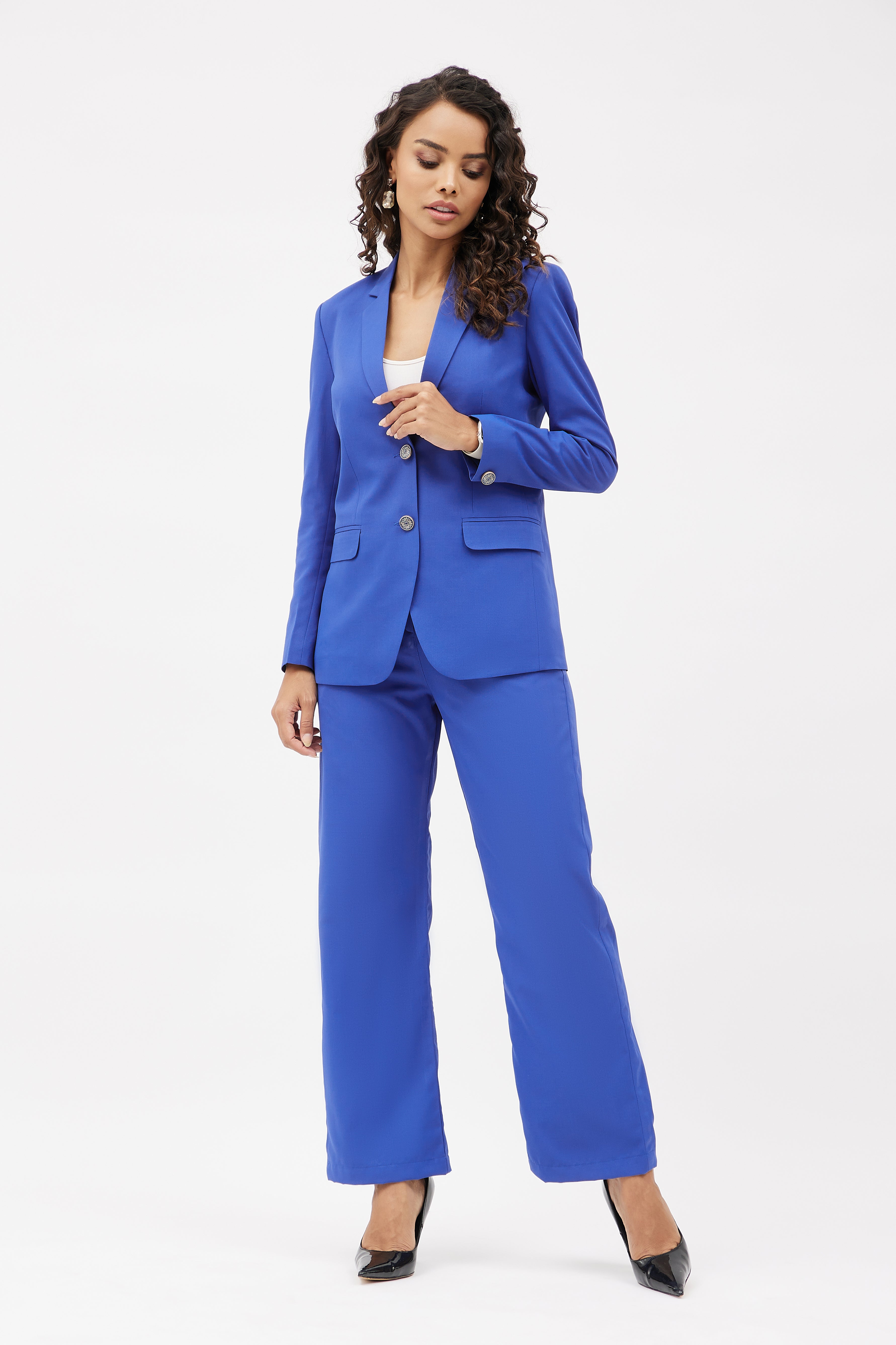 Suit Yourself Jacket And Wide Leg Trouser Set In Hot Pink from Oh Polly on  21 Buttons