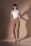 Slim fit Brown Comfortable Women's Office Pants