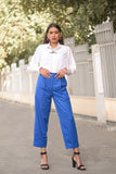 Comfortable Cotton Blue Trouser for women