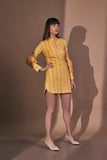 Yellow Full sleeves Ladies Workwear Dress