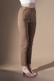 Slim fit Brown Comfortable Women's Office Pants