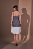 Striped Grey Cotton Women's Office Dress