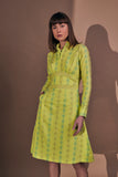 Cotton Green Knee length Work Dress