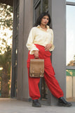 Relaxed fit Linen cargo pants for ladies