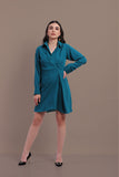 Elegant Formal Women's Blue Shirt Dress