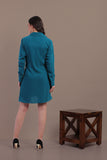 Elegant Formal Women's Blue Shirt Dress