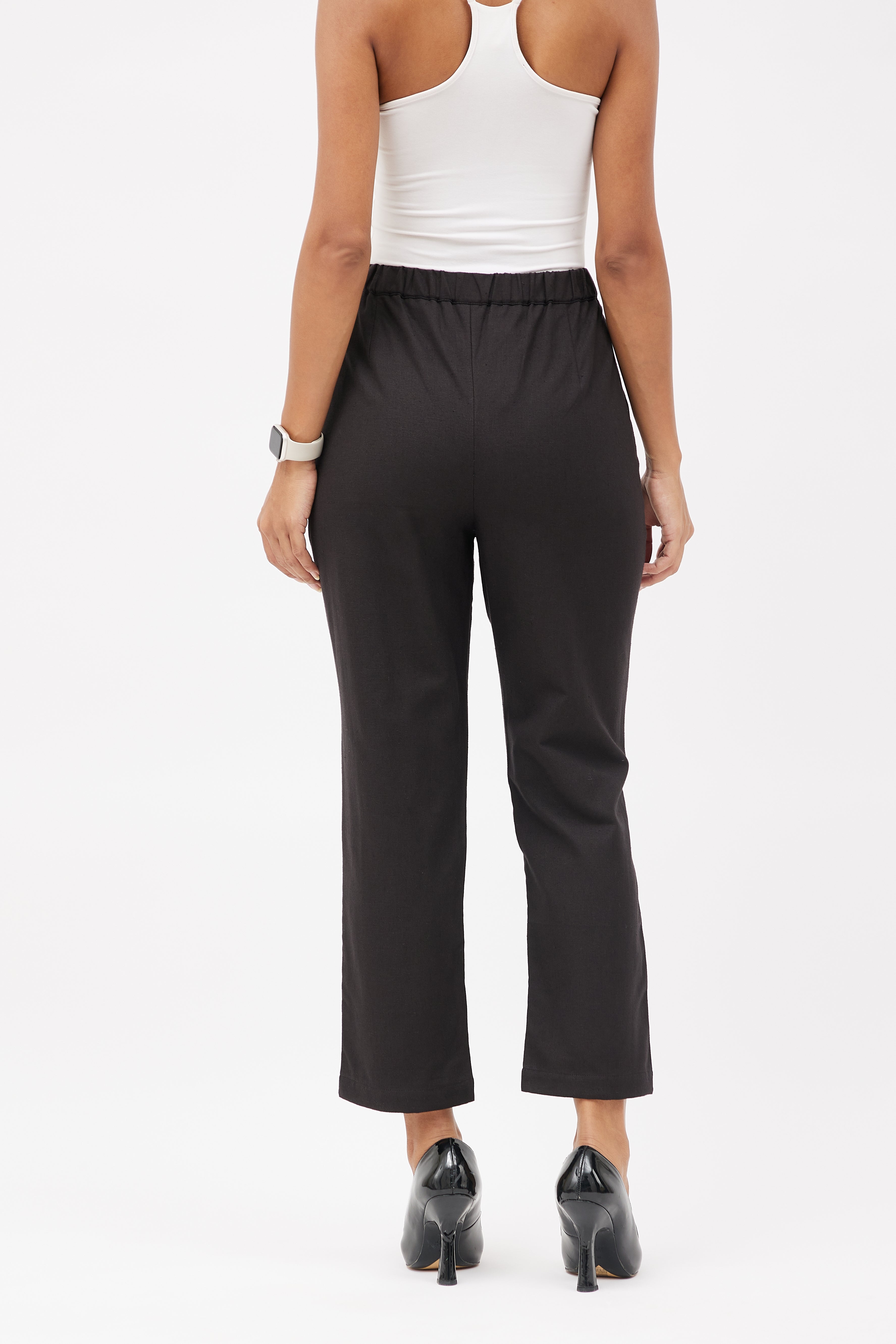 Classic Work Blazer & Trouser Women's Linen Pant Suit Set - Beige