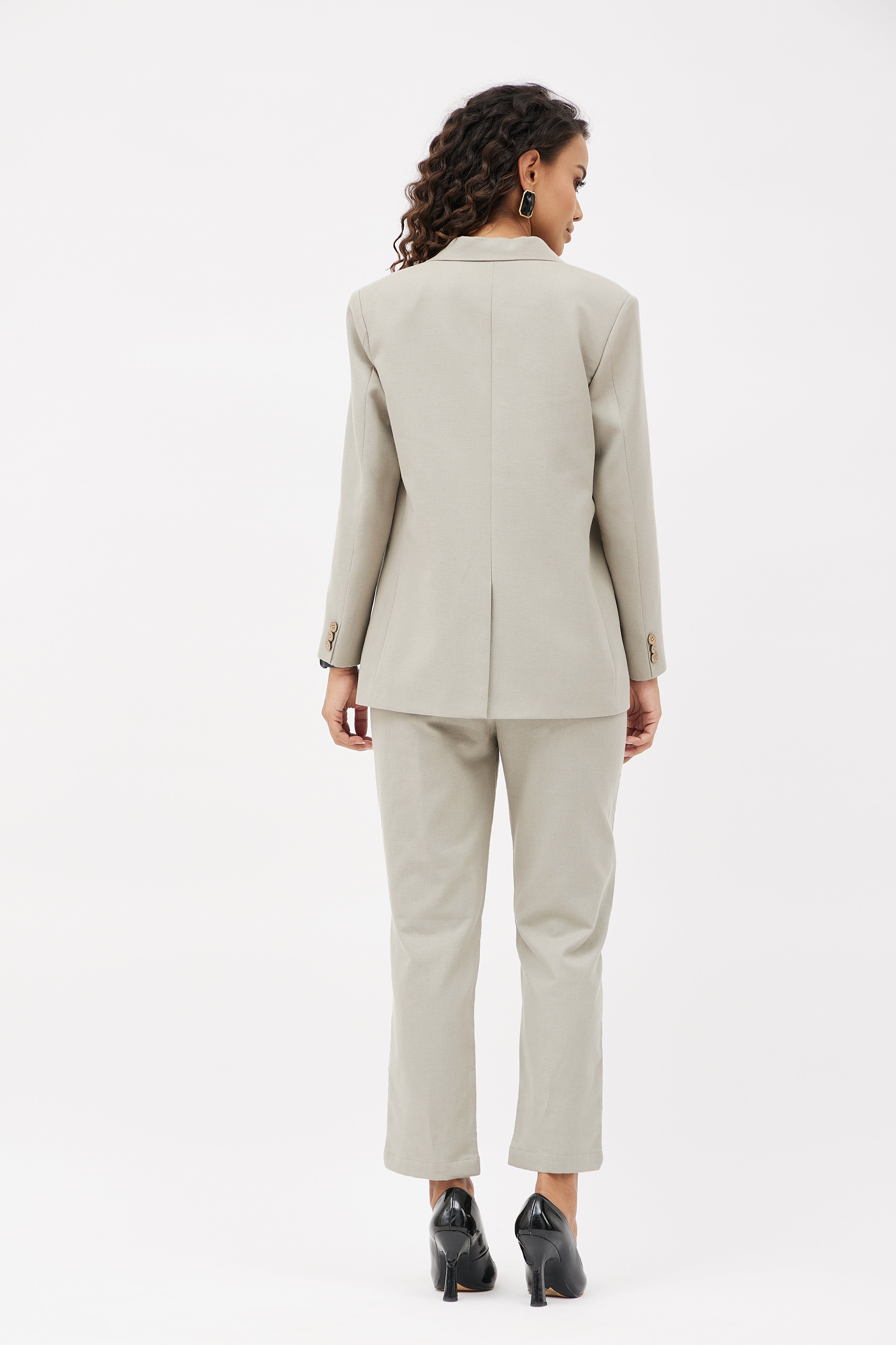 Women's Alderley Slim Leg Trouser Suit, Grey Sharkskin - SHOP ALL WORKWEAR  from Simon Jersey UK