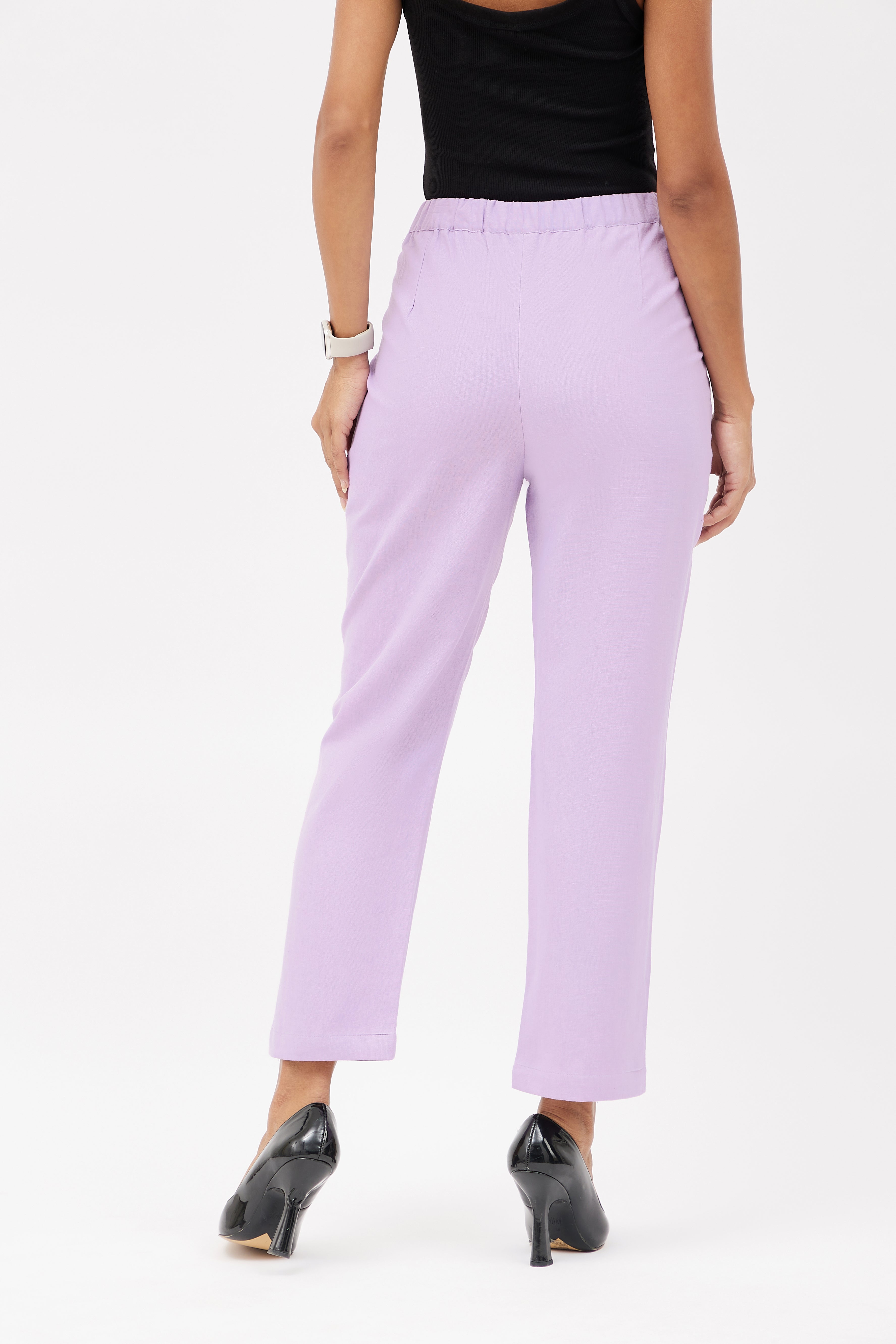 Eggplant Purple Men's Trousers | Flat Front Design