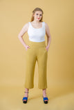 Yellow Ankle Length Women's Tummy Shaper Pants