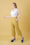 Yellow Ankle Length Women's Tummy Shaper Pants