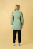 Georgette Green Comfortable Women's Long Top