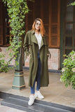 wool longline trench coat