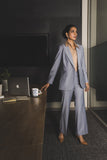 Cotton blazer and pantsuit for woman