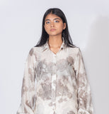 Floral white printed shirt for women